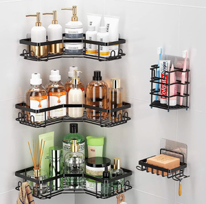 Estante de Baño Moderno de Hierro Forjado para Hotel, Accesorios sin Perforación, Gancho Lateral, Soporte Magnético para Panel Perforado - Product Image 2