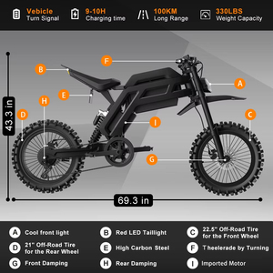 NOUVEAU QJ73 Moto électrique tout-terrain 2000W pour adultes, haute vitesse, longue portée, sportive, QJ73 pour adultes, haute vitesse - Product Image 6