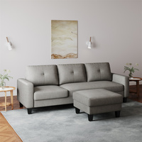 Canapé d'angle en tissu personnalisable pour salon, avec ottoman amovible et fauteuils, ensemble de canapés pour appartement