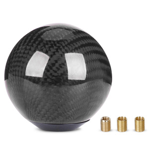 Red Carbon Fiber Car Gear <b>Shift</b> <b>Knob</b> Round Ergonomic Design Universal Fit For Manual Transmission Vehicles - Product Image 4