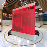 Mur de séparation en colonne de bulles LED sur mesure, grand format, en acrylique durable, pour hall d'hôtel et complexe hôtelier