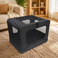 Cage pour chien portable, écologique, durable, souple, pliable, en tissu, avec fenêtres en maille, chenil de voyage pliable, fermeture éclair, pour l'extérieur