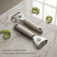 Pengupas Sayur Buah Ergonomis Putar Tangan Bahan Stainless Steel 430 Food Grade untuk Persiapan Makanan di Dapur