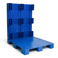 Palette en plastique recyclé HDPE robuste pour la logistique, simple face, 9 pieds, empilable, entrée 4 directions, capacité de charge de 4 tonnes, palette d'expédition