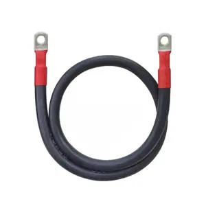 Cables de inversor de energía de batería 4AWG Terminal de cobre estañado para Solar Auto RV Motocicleta Coche Marino