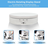 Présentoir rotatif rechargeable 2 en 1 avec grand couvercle de remplacement de 8.66 pouces pour plateau tournant de photographie