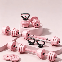 PINJIAN Ensemble de poids réglables en fer – Haltères, barres et kettlebells multi-usages pour entraînement complet du corps à domicile