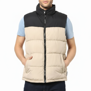 Veste sans manches matelassée réversible coupe-vent et imperméable de qualité supérieure pour homme, idéale pour l'hiver, avec impression de logo personnalisée, respirante - Product Image 1