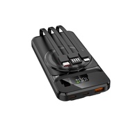 Batterie externe magnétique sans fil PD 22,5W 10000mAh avec charge rapide Mag Type-C et 4 câbles intégrés, logo personnalisé