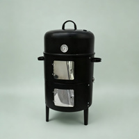 Barbecue Grill Extérieur Fumoir en Acier Inoxydable, Gril Commercial Rotatif au Charbon de Bois, Boîte à Fumoir Offset