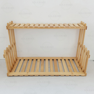 Support à plantes <span class=keywords><strong>en</strong></span> bambou écologique à 2 niveaux avec support pour plantes à fleurs à la maison et au jardin - Product Image 4