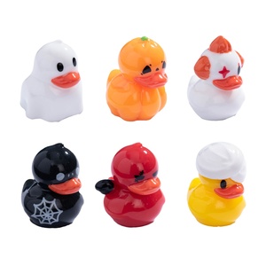 Figurines de canard en résine d'Halloween, décorations miniatures de canard démoniaque citrouille, ornements pour micro-paysages, décorations pour maisons de poupées, décorations de fête - Product Image 5