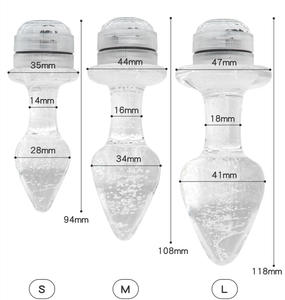 पुरुषों के लिए रोशनी के साथ 2023 नया चमकदार ग्लास डिल्डो ग्लास गुदा रिमोट कंट्रोल डिलोरेशन लाइट मालिश - Product Image 6