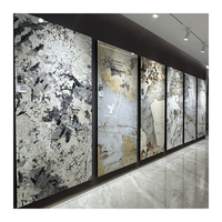 Ubin Porselen Sintered Stone Ukuran Besar 1200x2400, Motif Marmer Putih Calacatta, untuk Latar Belakang TV, Kamar Tidur, dan Ruang Tamu, Gaya Modern