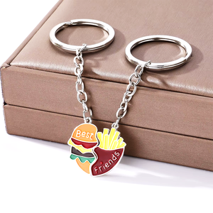 Hot Bán Chất Lượng Cao Cá Nhân Tình Bạn Mềm Men Móc Chìa Khóa Kim Loại Trống Logo Kim Loại Nối Câu Đố Vài Móc Khóa - Product Image 3