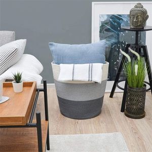 Panier de rangement pliable en corde de coton tressée pour la lessive – Offre Spéciale - Product Image 5