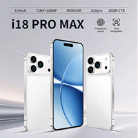 Smartphone 18 PRO MAX 5G Octa Core Écran HD 120Hz Android 15 LTE 16+1 To 108MP OLED 7,3 pouces Double SIM
