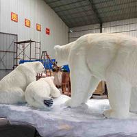 Modèle d'ours polaire animatronique réaliste pour parc d'attractions, robot ours polaire