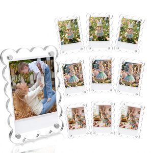 Cadre magnétique pour réfrigérateur en acrylique festonné, cadre <span class=keywords><strong>polaroid</strong></span> double face, cadre <span class=keywords><strong>photo</strong></span> magnétique pour réfrigérateur pour Fujifilm <span class=keywords><strong>Instax</strong></span> <span class=keywords><strong>Mini</strong></span> - Product Image 1