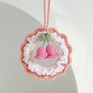 Flores Preservadas Tejidas a Mano, Decoración Creativa para Colgar en el Coche con Lirios, Excelente Regalo para el Cumpleaños <span class=keywords><strong>de</strong></span> tu <span class=keywords><strong>Novia</strong></span> o para las Fiestas - Product Image 5