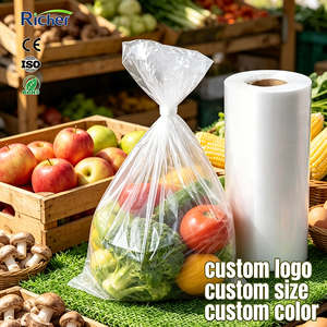 HDPE Produce <b>Bag</b> Roll Food Safe Thick Fresh Vegetable <b>Bags</b> Perforated on Roll for Grocery Supermarket - Product Image 1