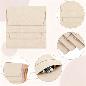 Pochettes à bijoux promotionnelles IDEA GIFT, logo personnalisé, faux daim, sacs à bijoux personnalisés, sacs de rangement anti-poussière, emballages pour bijoux - Product Image 5