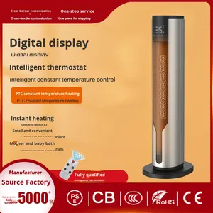 Sınır ötesi yeni PTC seramik ısıtıcı taşınabilir elektrikli zamanlayıcı ısıtıcı sıcak hava üfleyici dikey uzaktan kumanda sallayarak kafa plastik - Product Image 5