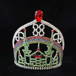 Luoyan Château Forme Beauté Pageant Couronnes Strass Couronne Ajuster Diadème Personnalisé - Product Image 1