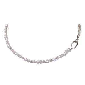 <span class=keywords><strong>Collana</strong></span> di <span class=keywords><strong>Perle</strong></span> d'Acqua Dolce con Chiusura a Doppio Anello Barocco Grigio-Cenere-Viola per Fidanzamento e Matrimonio - Product Image 1