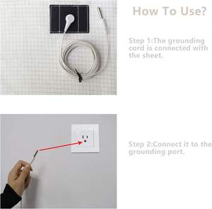 100% Bio-Bambus-Erdung blätter <span class=keywords><strong>King</strong></span> Queen <span class=keywords><strong>Size</strong></span> 5% Silberfaser-Erdung bettwäsche Weiche Flach bettlaken Spann bett tücher - Product Image 3