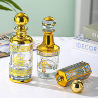 Flacons de parfum en verre de luxe style arabe du Moyen-Orient, Dubaï, 150 ml, 250 ml, 450 ml, placage or UV, gravure laser