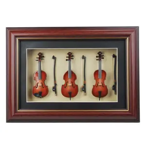 Mini Instrumento Musical Frame Decoração Violoncelo Violino Guitarra Saxofone Trompete