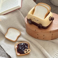 Ensemble de plats en céramique créatifs et mignons en forme de grille-pain, écologiques, pour les fêtes, le thé de l'après-midi et les dim sum