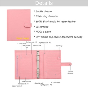 Lichi tahıl deri mat Finish 6 halka A5 bağlayıcı için yarım harf/genç/A5 notebooklar, İncil/planlamacılar olarak nakit zarf cüzdan - Product Image 5