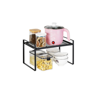 Kitchen Storage Stackable Cabinet Shelves Countertop Metal Storage Cabinet Spice Rack Cabinet Food Storage Rack