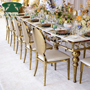 Chaises de réception modernes de luxe rembourrées avec structure en acier inoxydable - Product Image 4