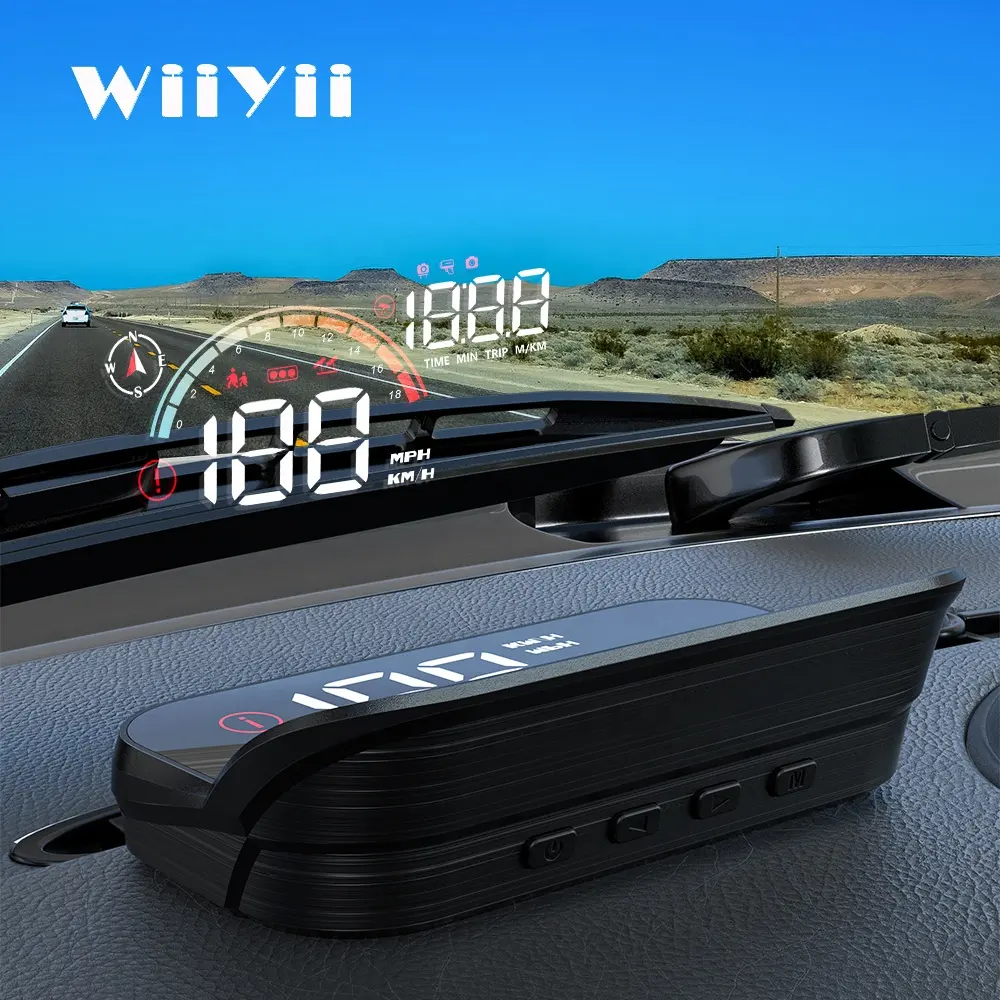 WiiYii 2024 최신 헤드 업 디스플레이 디지털 속도계 과속 운전 속도 경보 M22 GPS 자동차 HUD