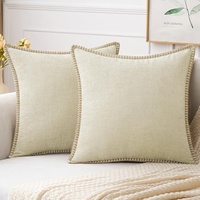 Housse de coussin en velours de Chenille bleu, coussin décoratif de ferme avec bords sur mesure, 1 pièce