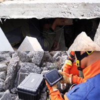 Radar ultra large bande pour la réponse aux catastrophes, outil de recherche et de sauvetage en temps réel avec positionnement humain 2D, haute précision 0,1m 100m IP67