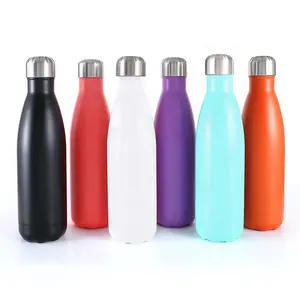 Water Bottle Insulated Wholesale Colorful Powder Coating Insulated Stainless Steel Cola Shaped Drinking Water Bottle For Keep Hot And Cold Water