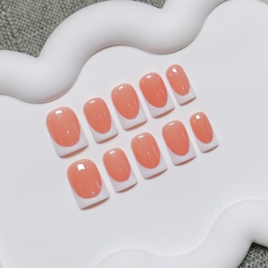 <span class=keywords><strong>Uñas</strong></span> Postizas Acrílicas al por Mayor, Diseño Rosa Nude, <span class=keywords><strong>Cortas</strong></span>, Forma Almendrada, con Logotipo Personalizado - Product Image 4