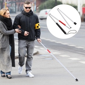 Canne pliante Fiery Fox pour aveugles, réglable, en alliage d'aluminium, rouge et blanc, réfléchissante, pour utilisation en extérieur - Product Image 1