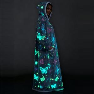 420gsm áo quá khổ trùm đầu chăn mùa thu dài tay áo phòng chờ mặc đồ ngủ mùa đông - Product Image 3