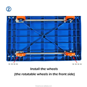 Plastic Heavy Duty <b>Foldable</b> Flat Platform Hand Push Truck <b>Trolley</b> Carts - Product Image 5