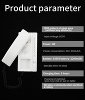 Bcomtech 2.4GHz sans fil Audio interphone biométrique contrôle d'accès bureau à domicile utiliser boîtier en plastique intégré Rechargeable Lithium