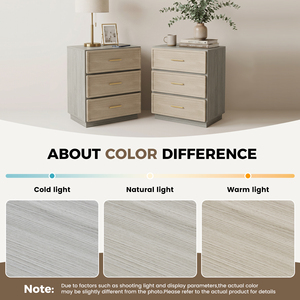 Modern Vertical Chest of Drawers Large Capacity 3-Drawer <b>Night</b> <b>Stand</b> Heavy Load Capacity Accent Side Table for Apartment Dorm - Product Image 5
