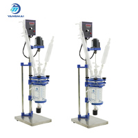 Reactor de Vidrio Borosilicato de 1L con Doble Camisa, Equipo para Reacciones Químicas