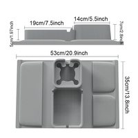 Plateau d'accoudoir de canapé en silicone anti-éclaboussures Porte-gobelet avec poches Organisateur de plateau d'accoudoir de canapé pour boissons Télécommande de téléphone