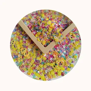 500g di ciondoli per unghie di Pasqua con fettine di argilla polimerica spruzza Kawaii Star di paillettes per Manicure decorazioni melma