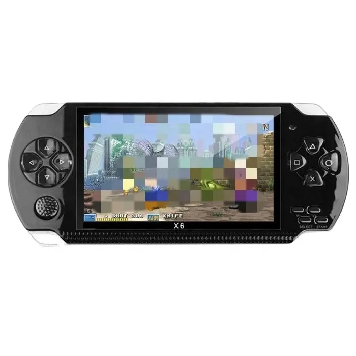 X6 8GB 128 Bit 10000 Spiel 4,3 Zoll PSP High-Definition-Unterstützung für TV-Ausgang, Handheld Retro elektronische Spiele konsole